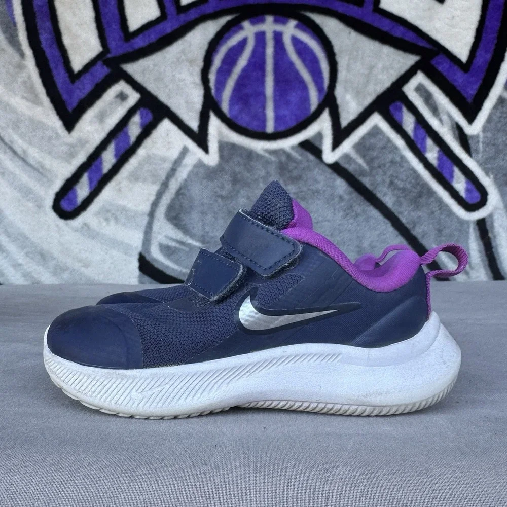 Size 7c - Nike Star Runner Toddler Navy Blue Sneakers Shoes DA2778-404